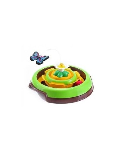 JUGUETE PARA GATO -CAT SPIN- PLATO CON PELOTA Y MARIPOSA REF.: 20282