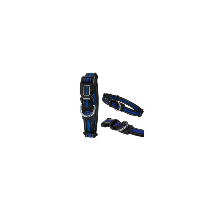 COLLAR DE NYLON DOCO REFLECTIVA -AZUL- M REF DCA002