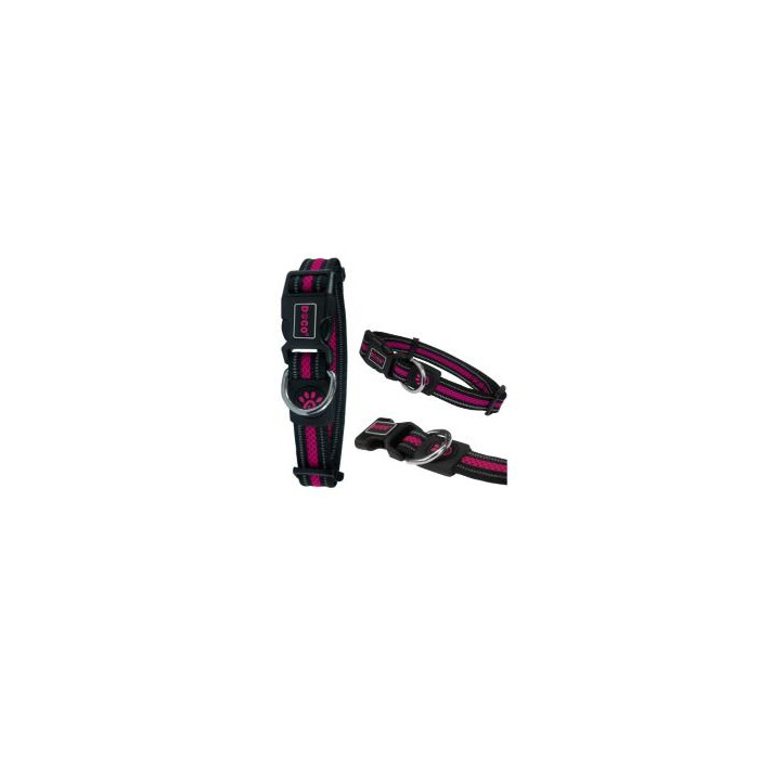 COLLAR DE NYLON DOCO REFLECTIVA -ROSADO- M REF DCA002