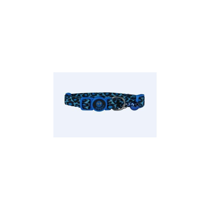 COLLAR DE NYLON P GATO DOCO -ANIMAL PRINT AZUL- REF DCAT002