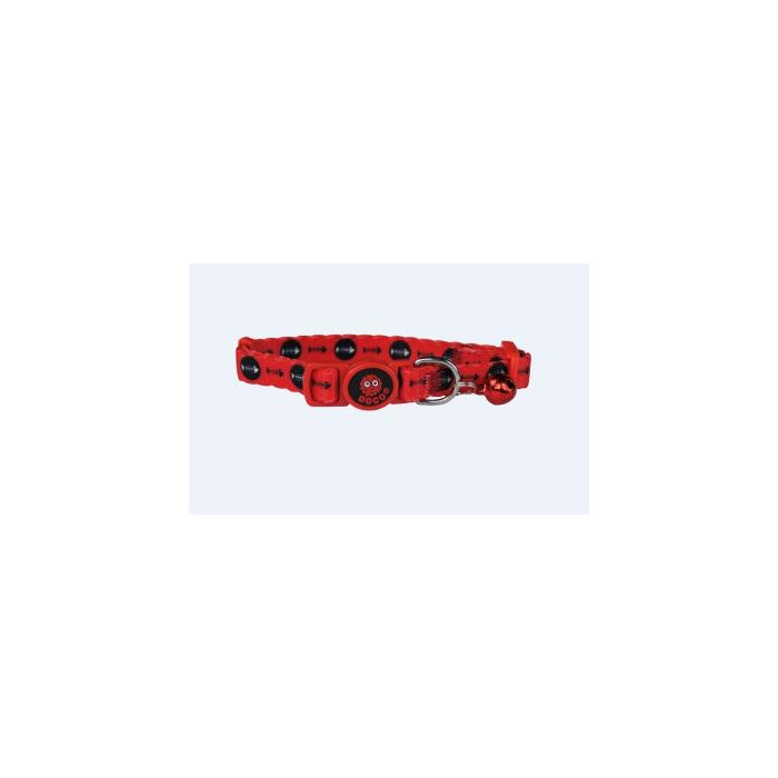 COLLAR DE NYLON P GATO DOCO -ESTAMPADO ROJO PEZ- REF DCAT002