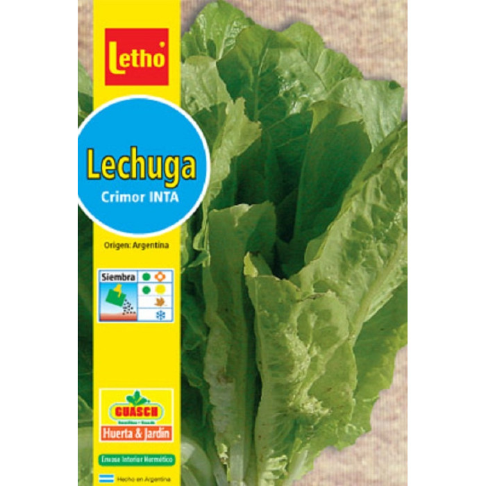 SOBRE DE HORTALIZAS -LETHO-LECHUGA CRIMOR- X 8 GRAMOS