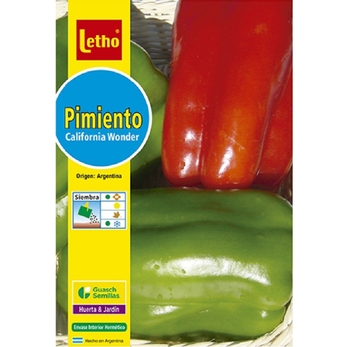 SOBRE DE HORTALIZAS -LETHO-PIMIENTO CALIFORNIA- X 1 GRAMO