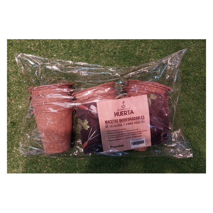 MACETAS BIODEGRADABLE X 12 UNIDADES DE 8 (D) X 9 (H)