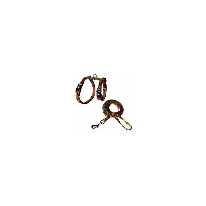 ARNES + TIRADOR DE NYLON P GATO DOCO -ESTAMPADO TIGRE- REF DCAT2022072