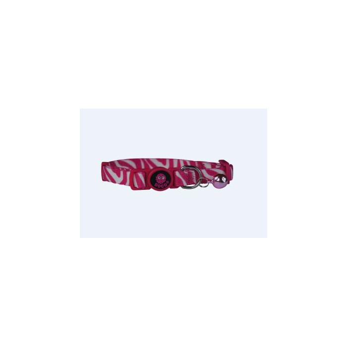 COLLAR DE NYLON P GATO DOCO -ESTAMPADO CEBRA ROSA- REF DCAT002