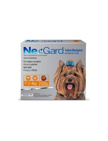 NEXGARD (02 A 04 KG.) TABLETAS CONTRA PULGAS Y GARRAPATAS P/ PERROS