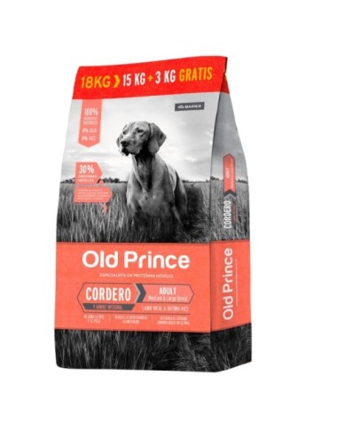 OLD PRINCE CORDERO Y ARROZ ADULTOS MEDIUM & LARGE X 15 + 3KG