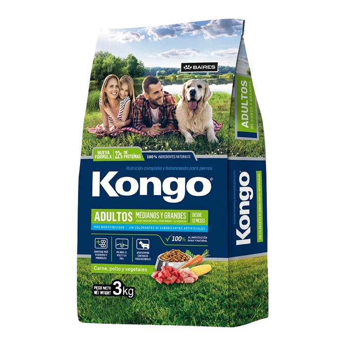 KONGO ADULTO MEDIANOS Y GRANDES X 3 KG