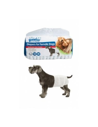 PAÑAL PARA PERRO -PAWISE- MEDIANO X 12 UNIDADES REF. 12972