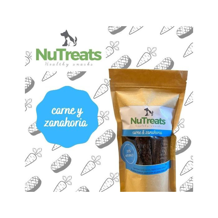 SNACK NATURAL -NUTREATS- CARNE Y ZANAHORIA X 100 GRAMOS