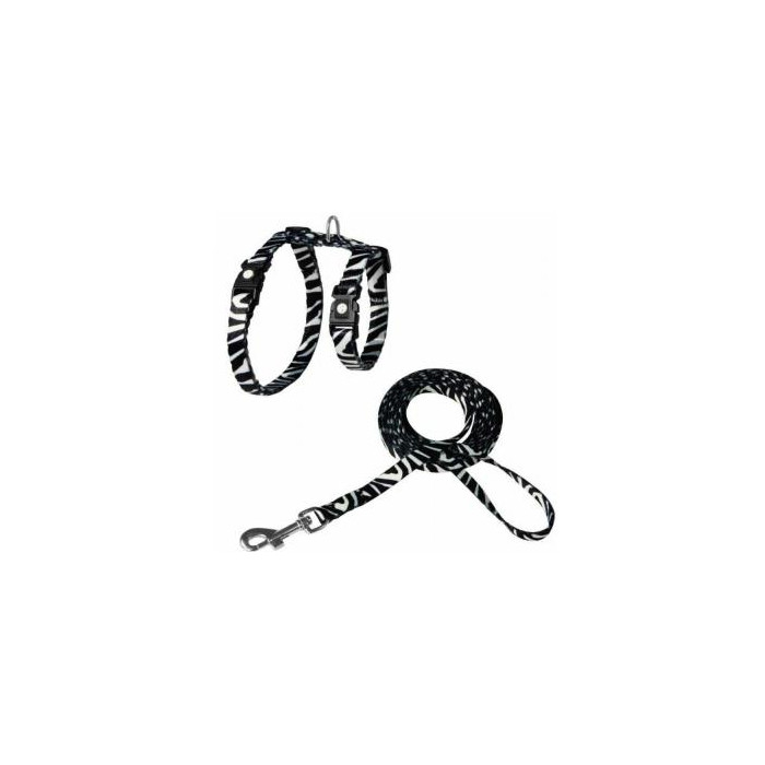 ARNES + TIRADOR DE NYLON P GATO DOCO -ESTAMPADO CEBRA- REF DCAT2022072