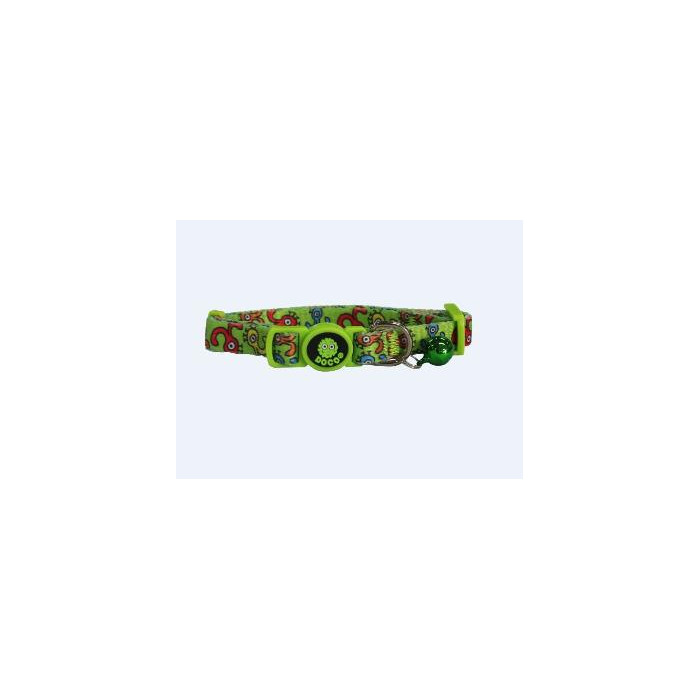 COLLAR DE NYLON P GATO DOCO -ESTAMPADO VERDE- REF DCAT002