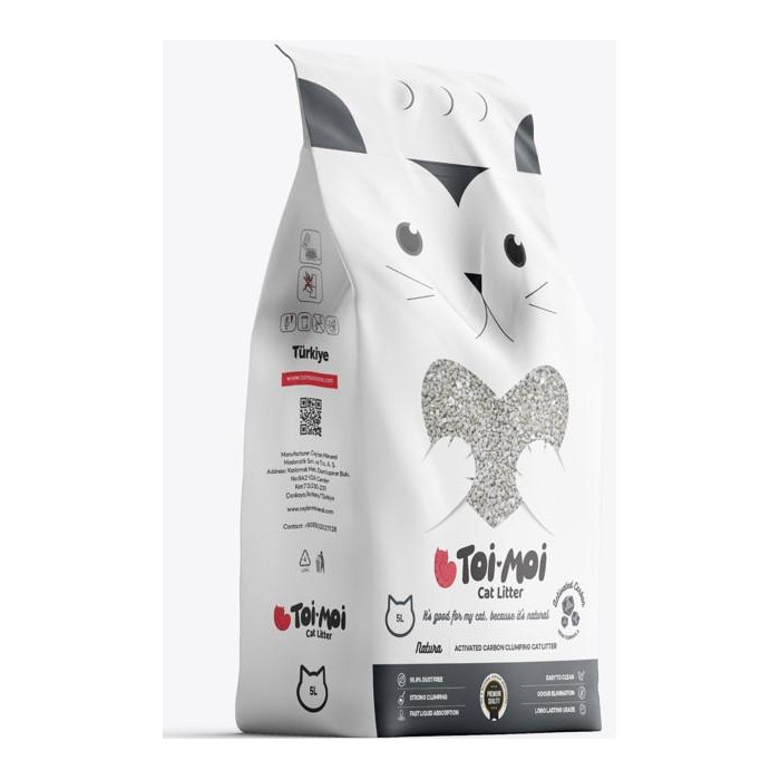 ARENA NATURA -TOI MOI- CARBON ACTIVADO CLUMPING CAT LITTER X 5 LITROS