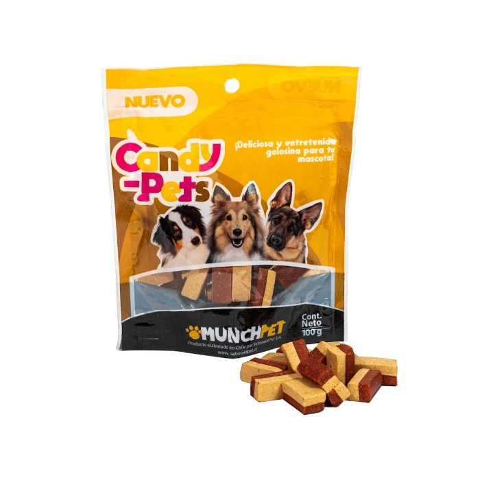 SNACKS CANDY PETS -MUNCHPET- X 100 GRAMOS