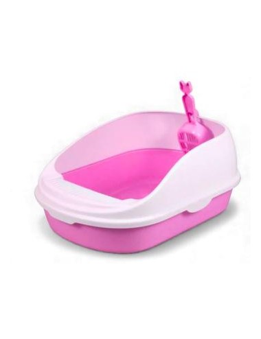 BANDEJA SANITARIA JCBPET SEMICERRADO CON PALITA ROSADO REF MSP-004