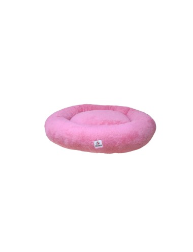 CAMA PELUDOS REDONDA DE PELUCHE ROSA G
