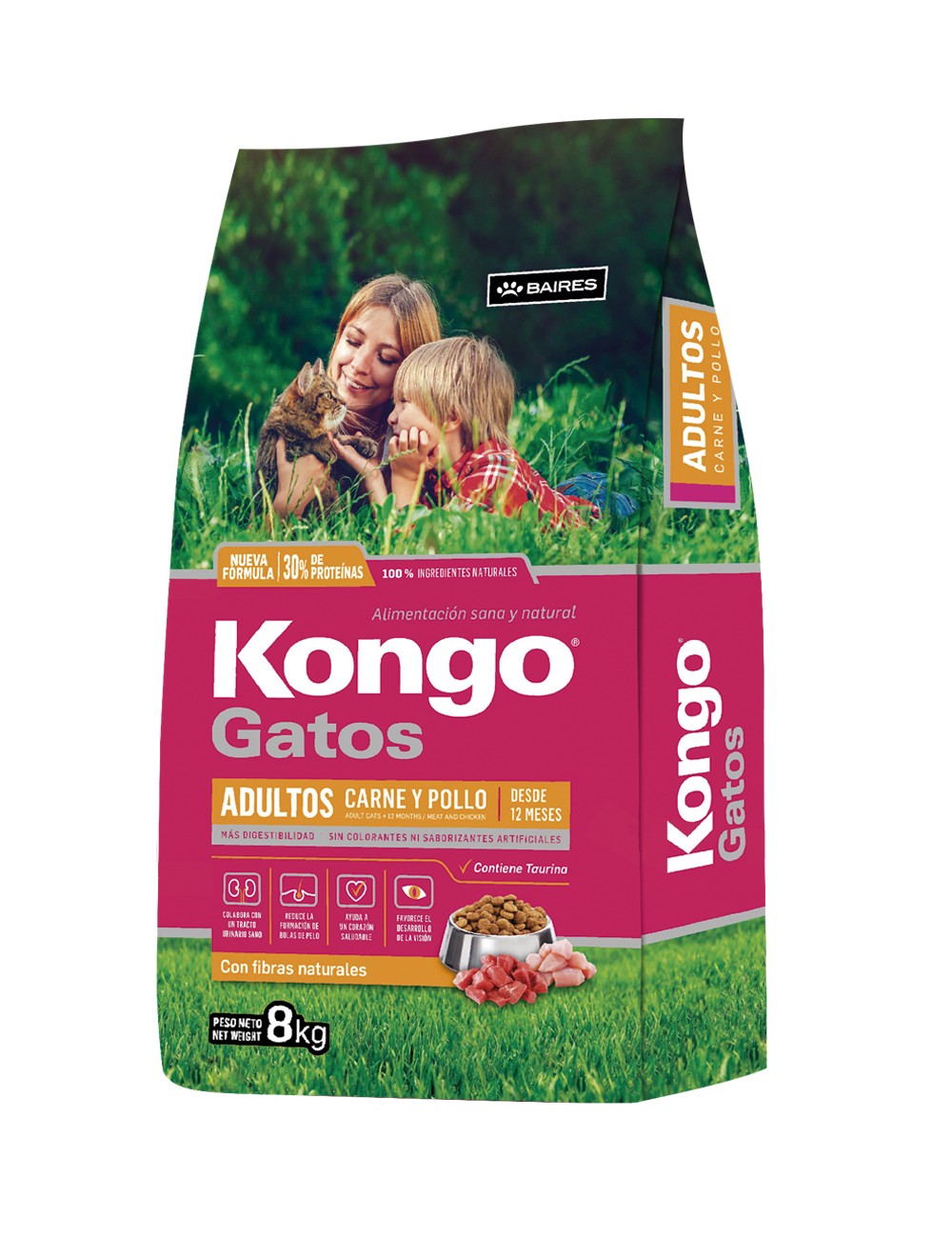 KONGO GATOS CARNE & POLLO X 8 KG