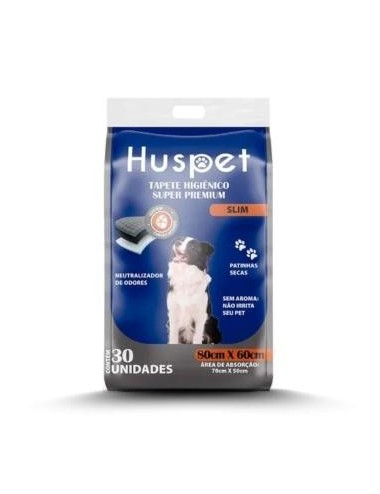 TAPETE HIGIENICO HUSPET CARBON ACTIVADO 80X60CM X 30 UNIDADES REF.: 1334