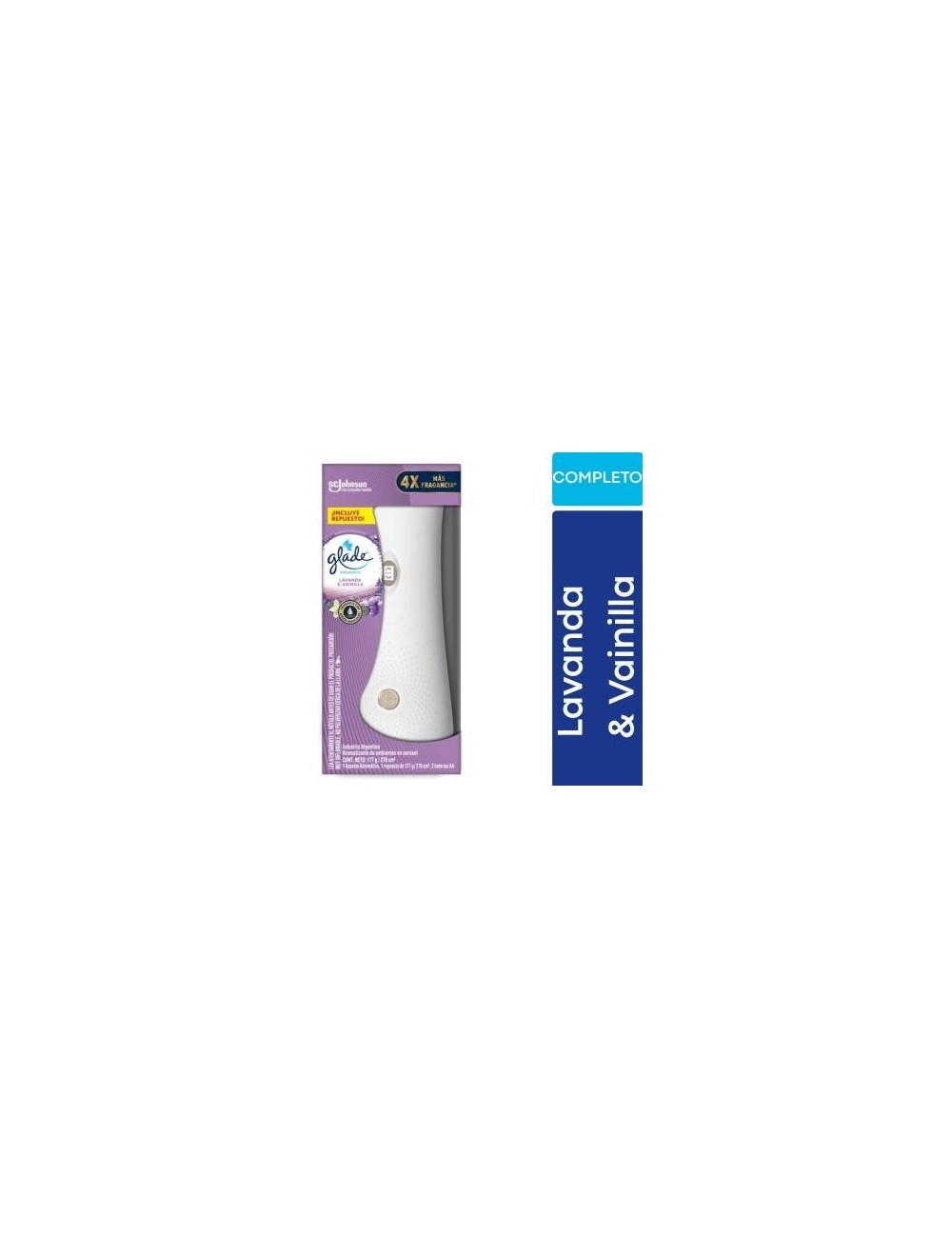 AROMATIZANTE GLADE AUTOMATICO FULL LAVANDA Y VAINILLA X 270ML