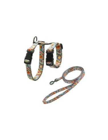 ARNES + TIRADOR DE NYLON P/ GATO DOCO -ESTAMPADO C4- REF CHL2022072