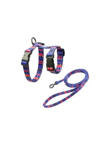 ARNES + TIRADOR DE NYLON P/ GATO DOCO -ESTAMPADO C6- REF CHL2022072