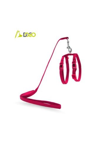 ARNES + TIRADOR DE NYLON P/ GATO DOCO -ROSADO- REF DCAT2011072