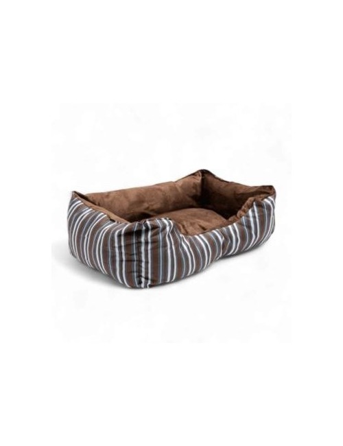 CAMA -PAWISE- MARRON A RAYAS PARA PERRO REF.: 12307