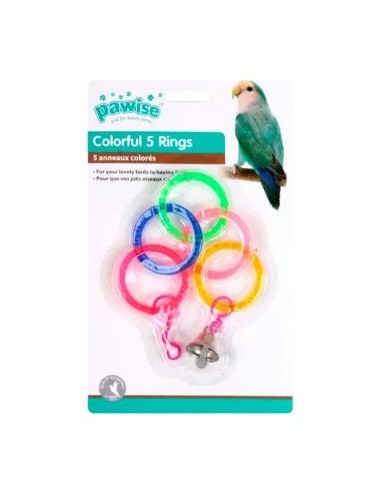 JUGUETE PARA PAJAROS -PAWISE- ANILLOS DE COLORES REF.: 49562