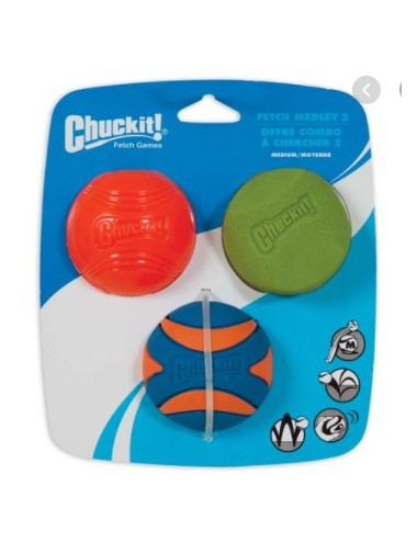 JUGUETE PETMATE CHUCKIT PACK X 3 MED REF. 33072