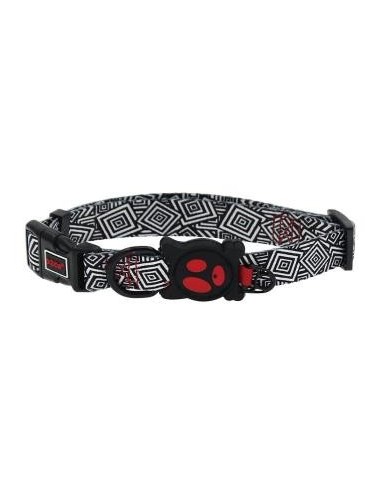 COLLAR DE NYLON DOCO -ESTAMPADO NEGRO/BLANCO- M REF DCL002