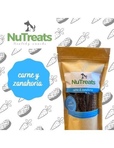 SNACK NATURAL -NUTREATS- CARNE Y ZANAHORIA X 100 GRAMOS
