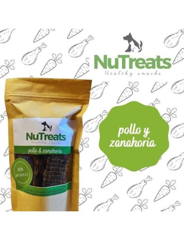 SNACK NATURAL -NUTREATS- POLLO Y ZANAHORIA X 100 GRAMOS