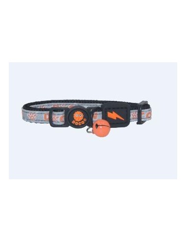 COLLAR DE NYLON P/ GATO DOCO REFLECTIVO -NARANJA- REF DCAT011