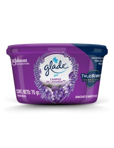 AROMATIZANTE GLADE MINIGEL CAMPOS DE LAVANDA X 70 GRS