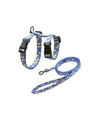 ARNES + TIRADOR DE NYLON P/ GATO DOCO -ESTAMPADO C2- REF CHL2022072