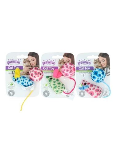 JUGUETE PARA GATO (RATON + PELOTA) CON CATNIP -PAWISE- 28121