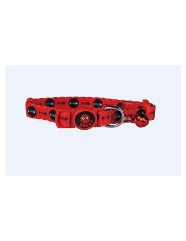 COLLAR DE NYLON P/ GATO DOCO -ESTAMPADO ROJO PEZ- REF DCAT002