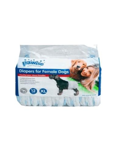 PAÑAL PARA PERRO -PAWISE- EXTRA GRANDE X 12 UNIDADES REF. 12974