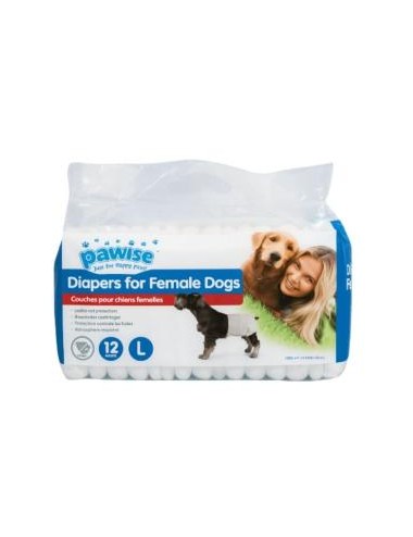 PAÑAL PARA PERRO -PAWISE- LARGE X 12 UNIDADES REF. 12973