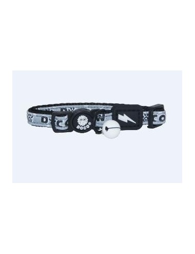 COLLAR DE NYLON P/ GATO DOCO REFLECTIVO -NEGRO- REF DCAT011