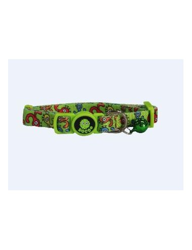 COLLAR DE NYLON P/ GATO DOCO -ESTAMPADO VERDE- REF DCAT002