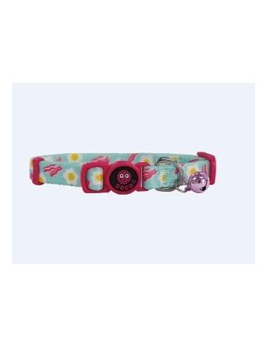 COLLAR DE NYLON P/ GATO DOCO -ESTAMPADO CELESTE- REF DCAT002