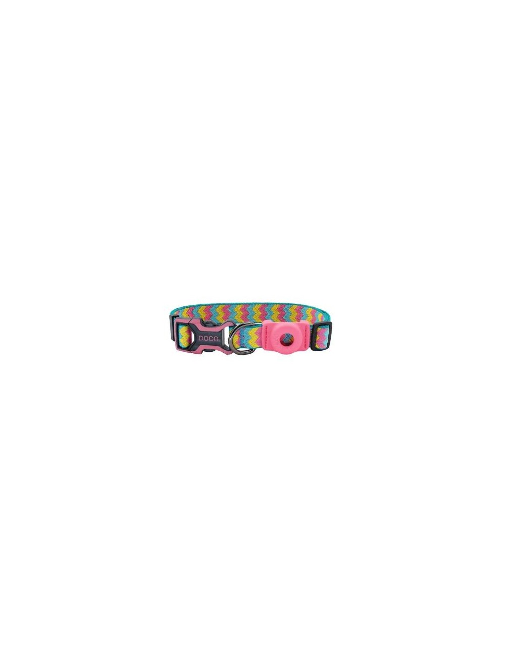 COLLAR DE NYLON DOCO AIRTAG D-RING -ESTAMPADO ROSADO D24- M REF ATC-23002