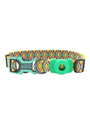 COLLAR DE NYLON DOCO AIRTAG D-RING -ESTAMPADO AMARILLO D16- M REF ATC-23002