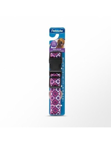 COLLAR PETMATE NYLON REFOR. ROSADO GRANDE REF. 12383
