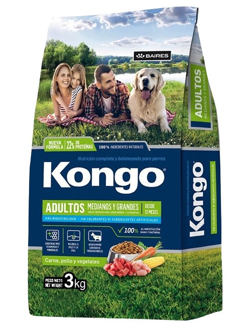 KONGO ADULTO MEDIANOS Y GRANDES X 3 KG