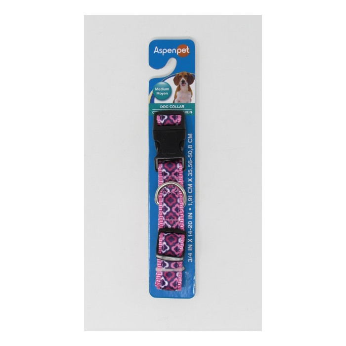 COLLAR PETMATE NYLON REFOR. ROSADO MEDIANO REF. 12382