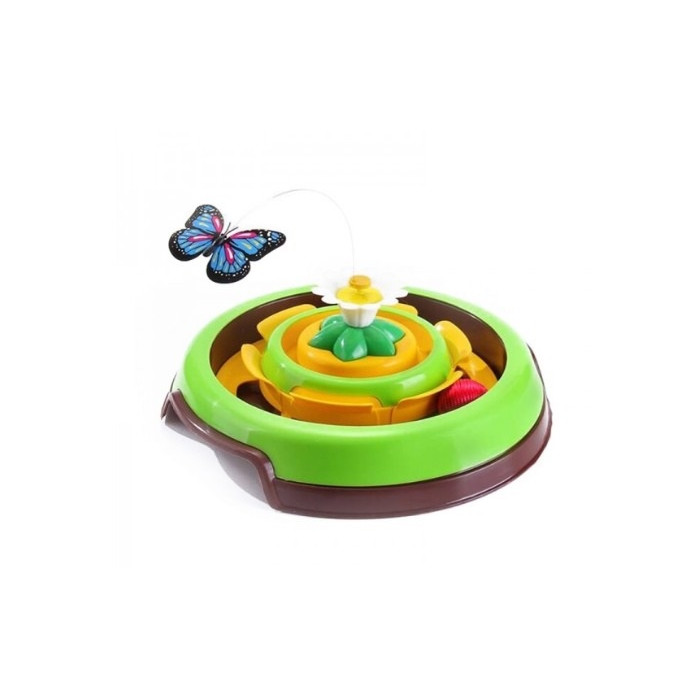 JUGUETE PARA GATO -CAT SPIN- PLATO CON PELOTA Y MARIPOSA REF.: 20282