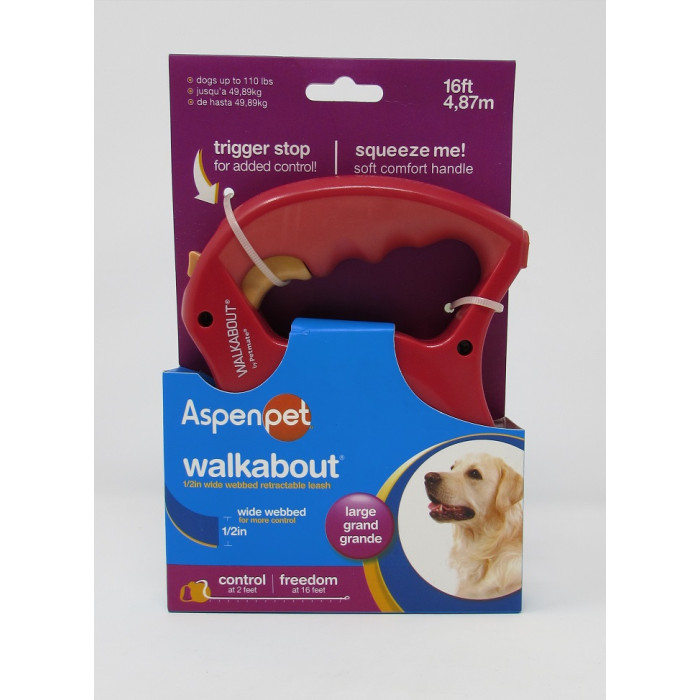 TIRADOR RETRACTIL PETMATE ASPEN WALK. NEGRO GRANDE (BASICO) REF. 30676
